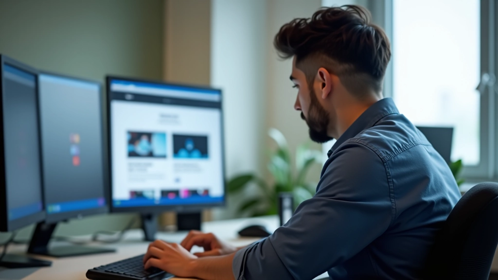 Designer reviewing responsive design breakpoints on multiple device screens simultaneously